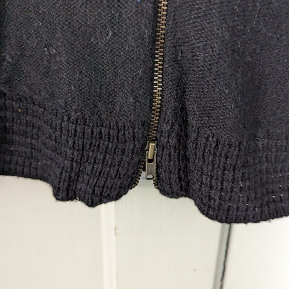 Madewell Colorblock Sweater with Zip-back Tan and Black Size L - Picture 7 of 15